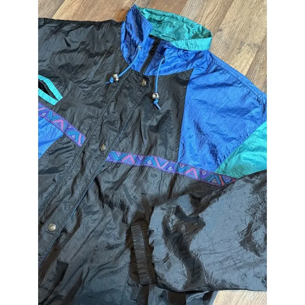 Vintage Andy Johns Sport Size XL 80's Multicolor Windbreaker Jacket